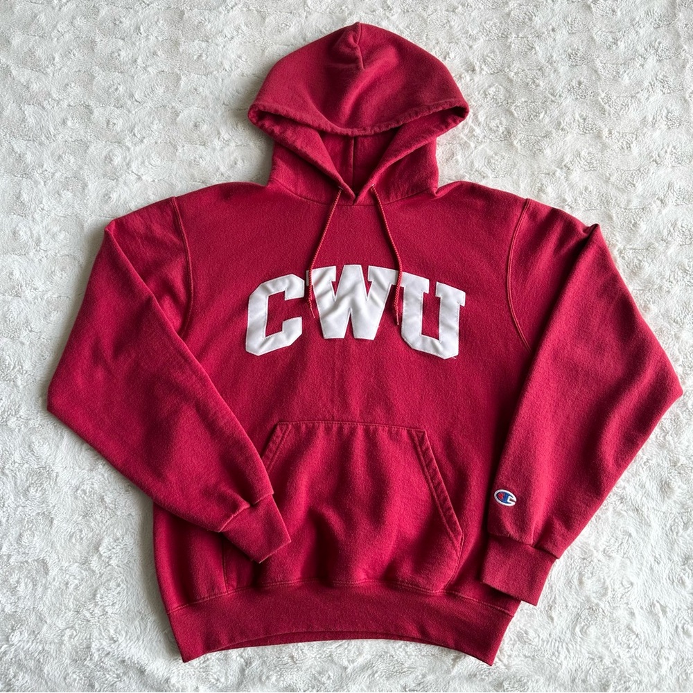 Central Washington University Hoodie Sweatshirt Mens Small Red Wildcats CWU